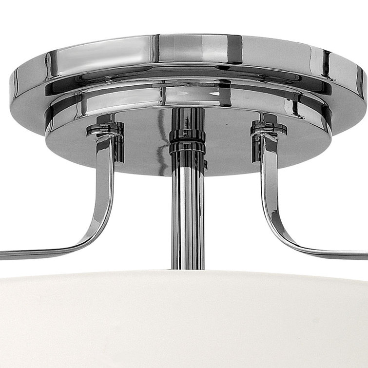 Transitional 3-Light Chrome Globe Chandelier with Etched Opal Shade