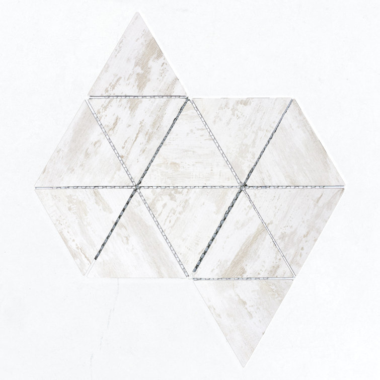 Nature Birchwood White Matte Glass Mosaic Wall Tile