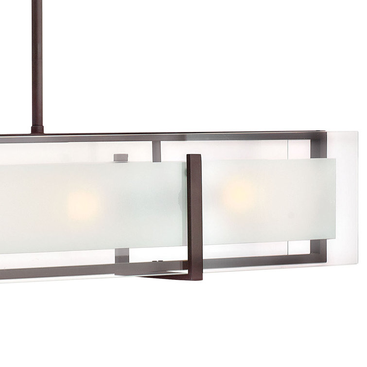 Latitude Sleek Oil Rubbed Bronze 4-Light Chandelier with Clear Etched Glass