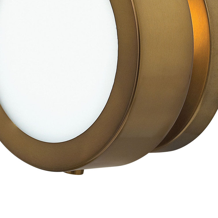 Heritage Brass Dimmable Sconce with Etched Opal Glass