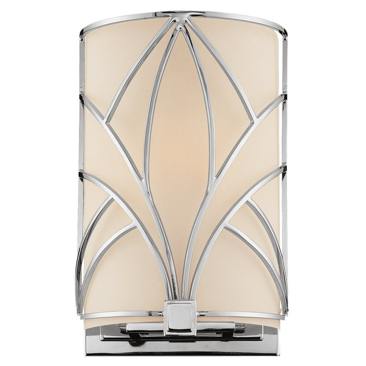 Chrome and Etched Glass Dimmable Cylinder Sconce