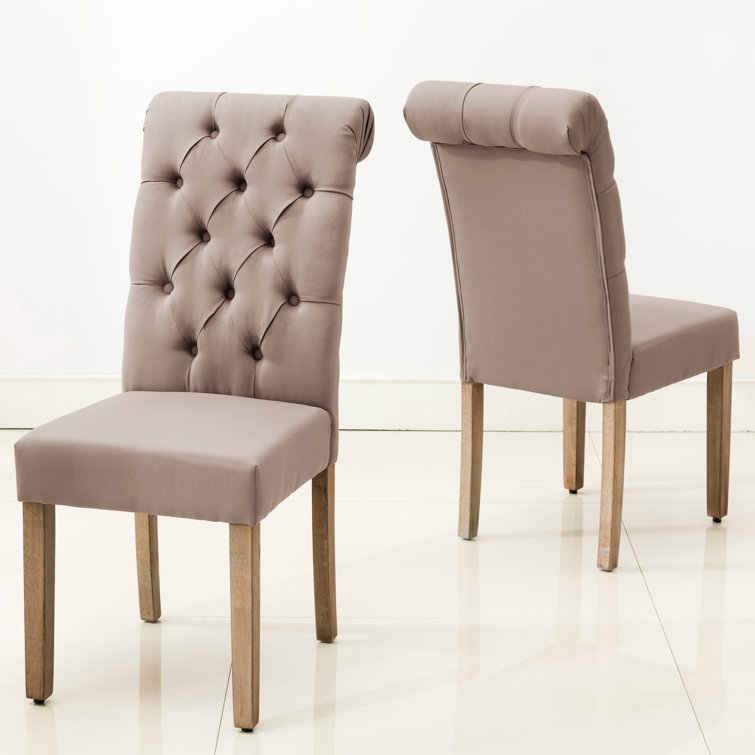 Jocelyn Ash Gray Tufted Parson-Style Side Chair Set