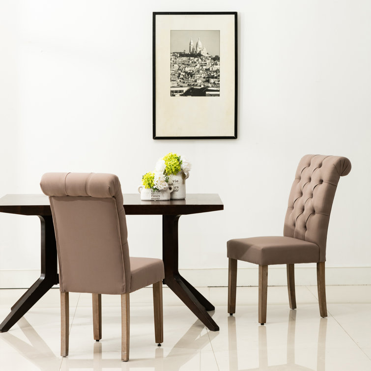 Jocelyn Ash Gray Tufted Parson-Style Side Chair Set