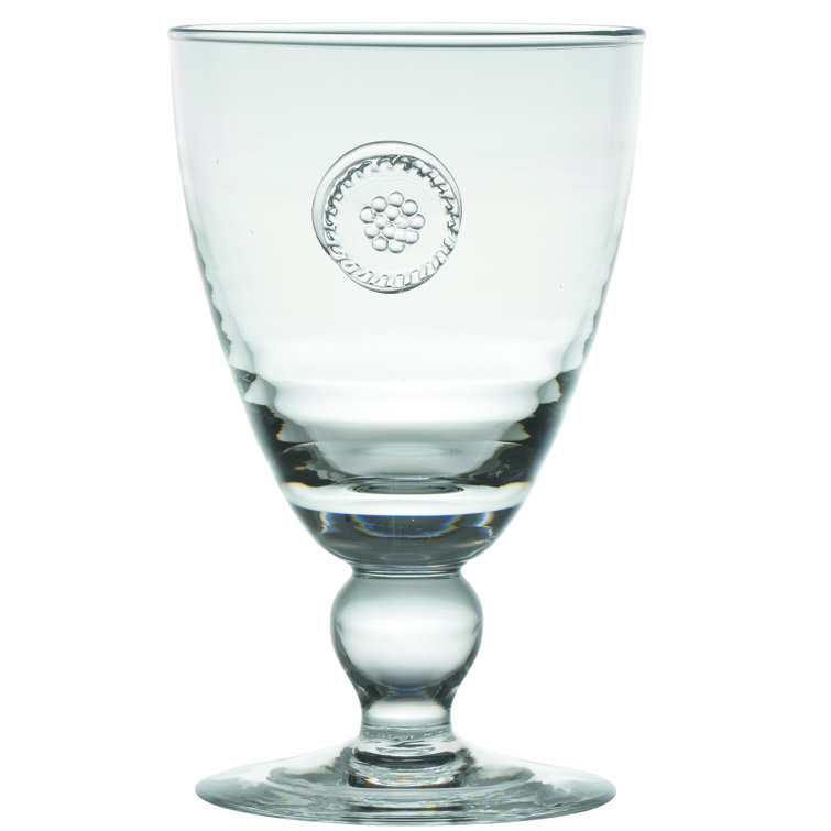 French Country Clear Embossed Goblet Glass