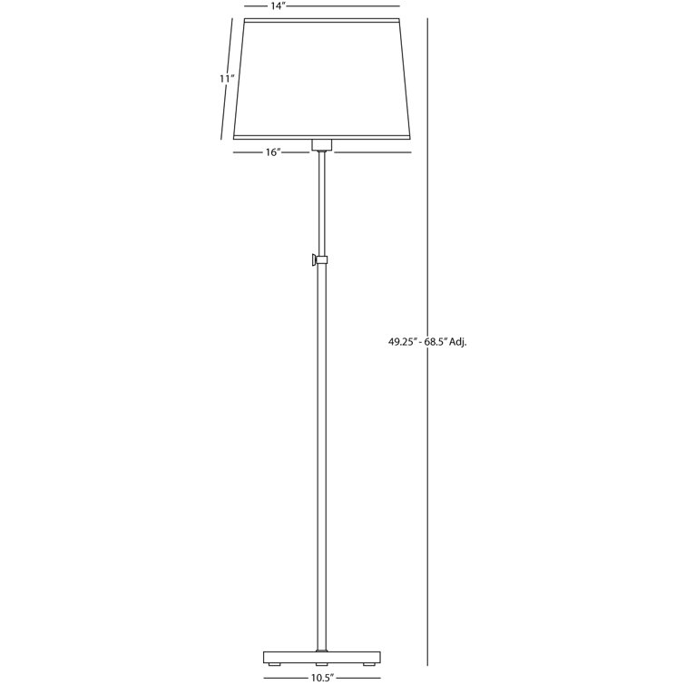 Koleman Adjustable Height Deep Patina Bronze Floor Lamp
