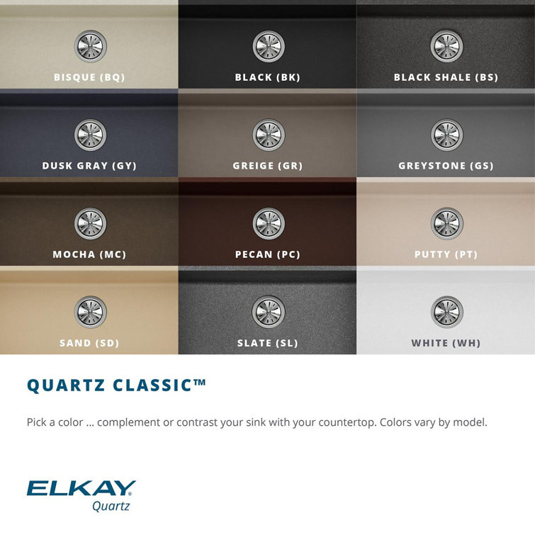 Elkay Black Quartz 33" Single Bowl Undermount Sink