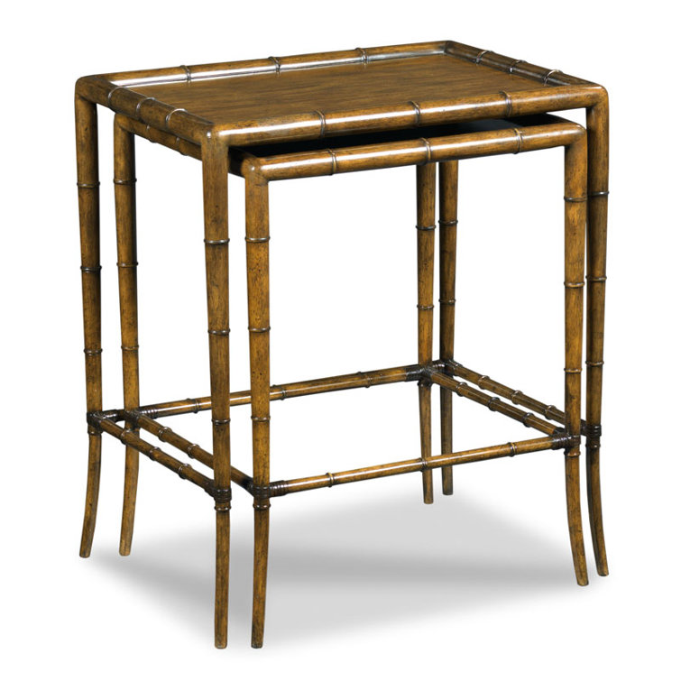Hazelnut Rectangular Wood Grain Nesting Tables Set
