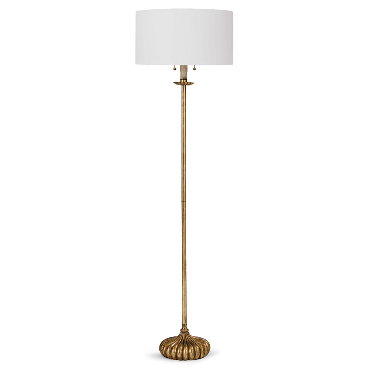 Regina Andrew Clove Stem Antique Gold Leaf 2-Light Floor Lamp