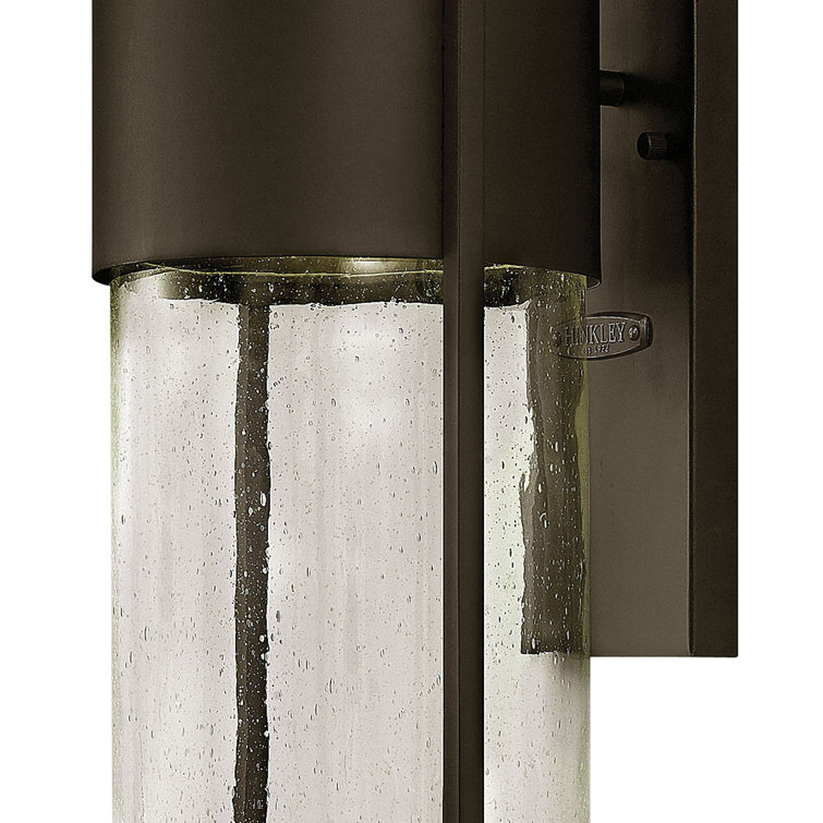 Buckeye Bronze Minimalist Seedy Glass Outdoor Wall Sconce