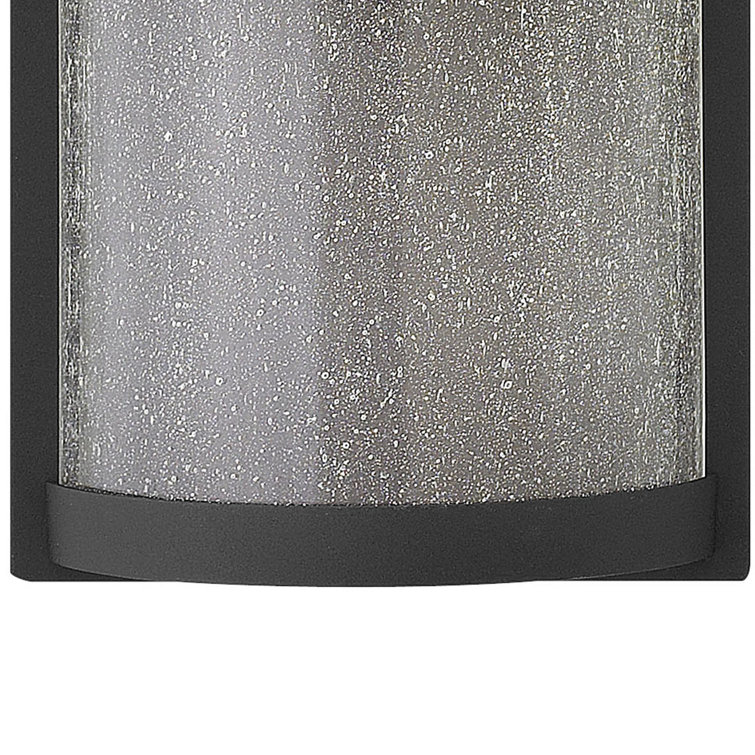 Black Seedy Glass 18" LED Outdoor Wall Mount with Dimmable Light