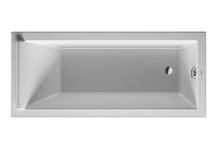 Elegant White Acrylic Rectangular Drop-in Soaking Bathtub