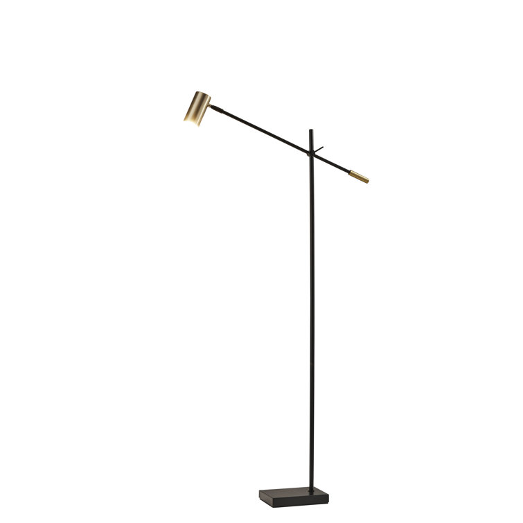 Collette 58'' Adjustable Black & Antique Brass LED Task Floor Lamp