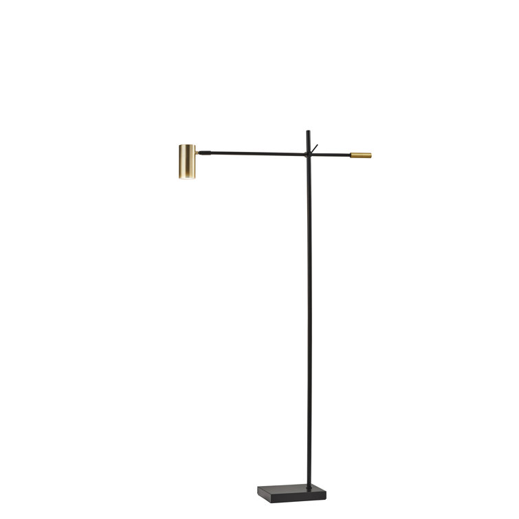 Collette 58'' Adjustable Black & Antique Brass LED Task Floor Lamp
