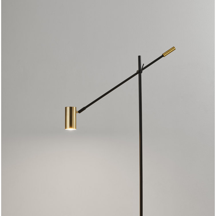 Collette 58'' Adjustable Black & Antique Brass LED Task Floor Lamp