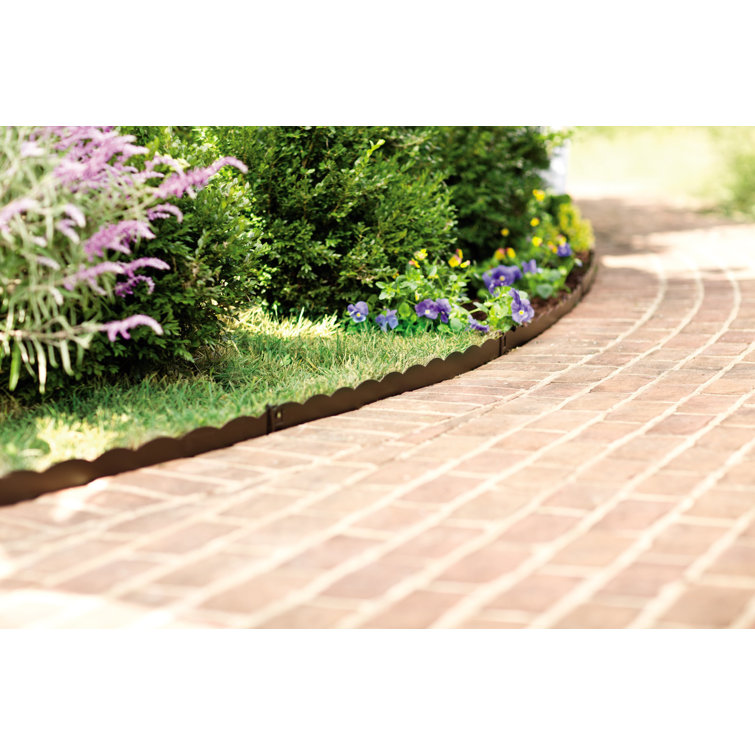 3"H Brown Bendable Galvanized Steel Garden Edging with Scalloped Top
