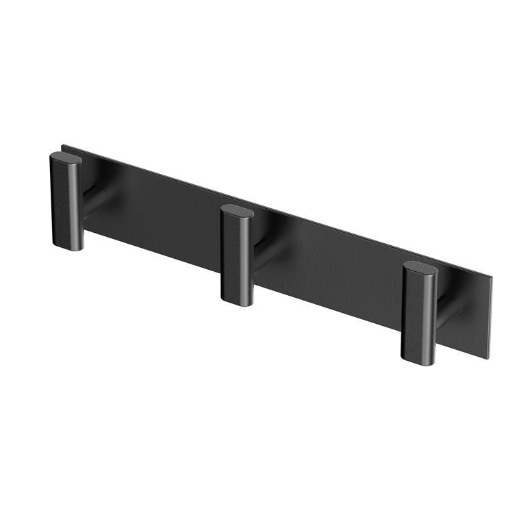 Matte Black Triple Hook Wall Mount with Rust Resistance
