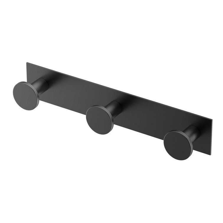 Matte Black Wall Mounted 3-Hook Rack for Towels and Robes