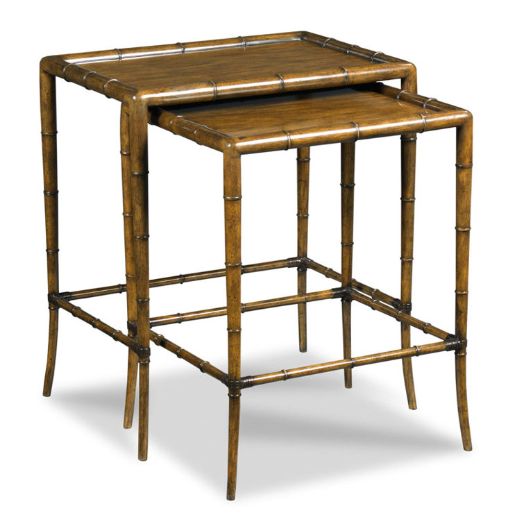 Hazelnut Rectangular Wood Grain Nesting Tables Set