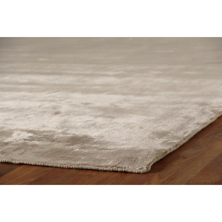 Elegant Striations Handmade Viscose Area Rug, 6' x 9'