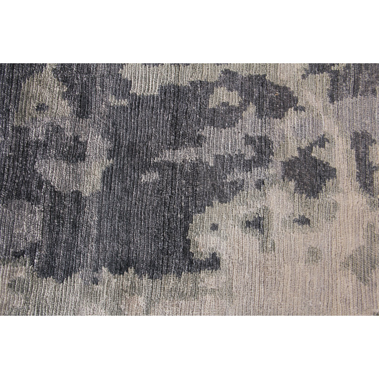 Hand-Knotted Elegance Blue Viscose Abstract 9' x 12' Rug