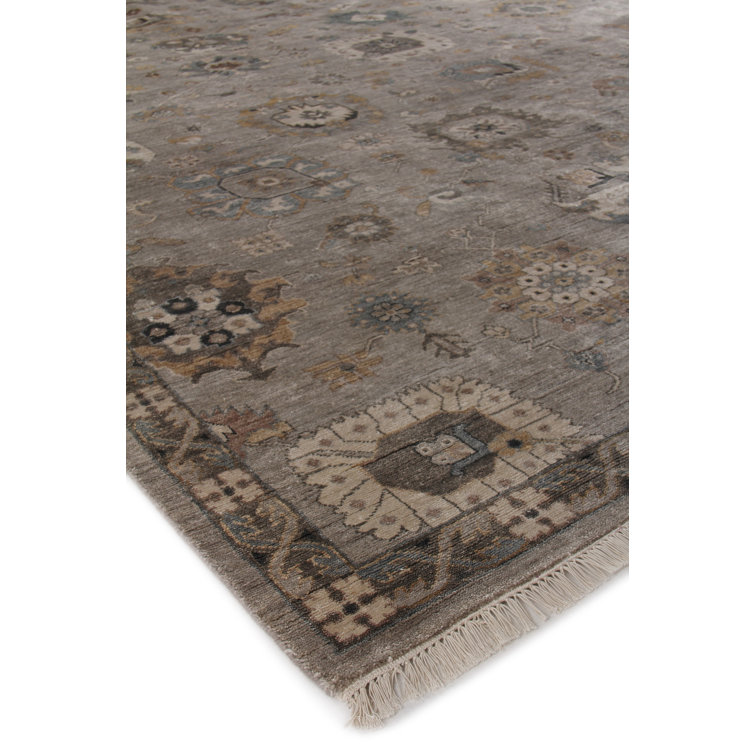 Pewter Elegance 8' x 10' Hand-Knotted Viscose-Cotton-Silk Rug