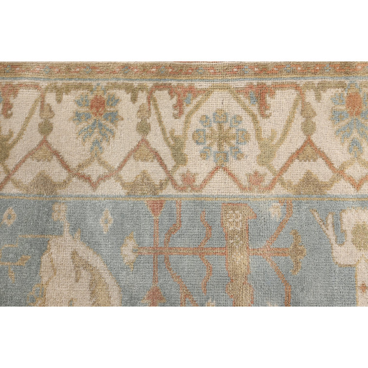 Ivory Oriental Elegance 6' x 9' Hand-Knotted Wool Area Rug