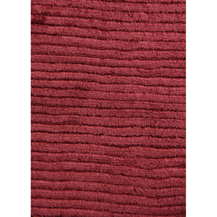 Handmade Red Viscose and Cotton Rectangular Area Rug