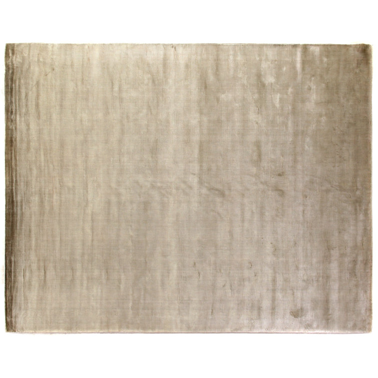 Elegant Dove Gray 6' x 9' Hand-Loomed Viscose Rectangular Rug