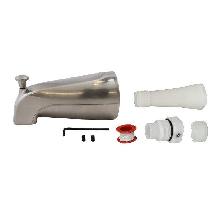 Brushed Nickel Wall Mounted Tub Spout with Diverter