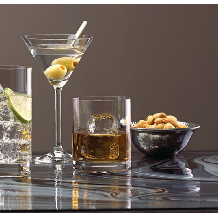 Elegant Clear European Glass Martini Set, 7" Tall