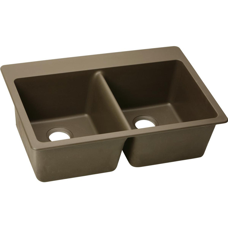 Mocha Double Bowl Drop-In Stone Kitchen Sink