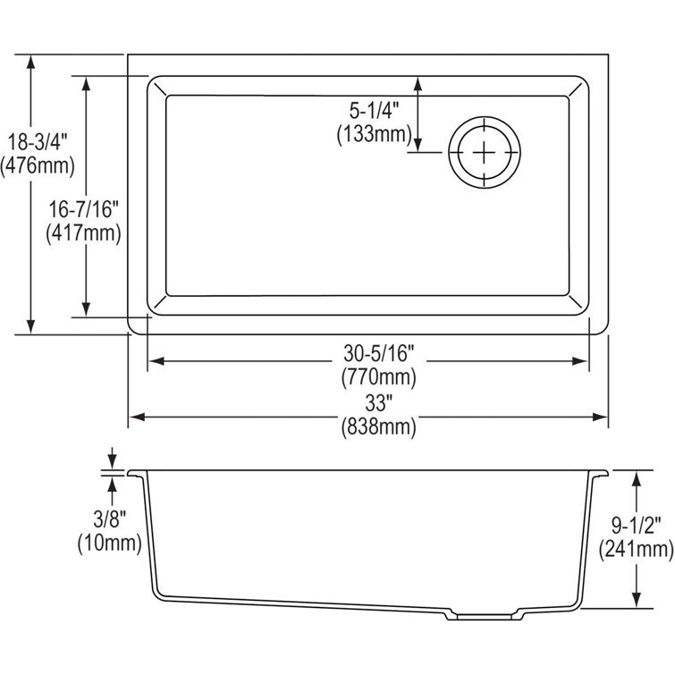 Dusk Gray Quartz 33" Single Bowl Undermount Kitchen Sink