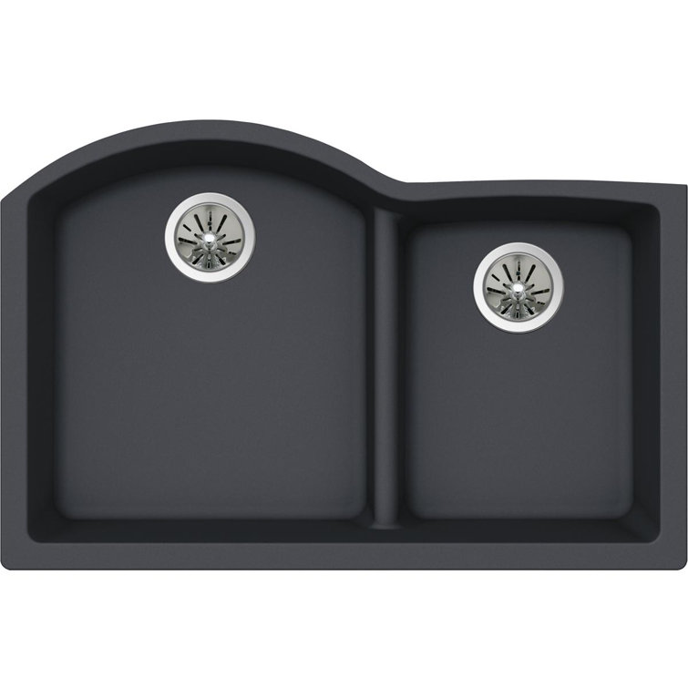 Charcoal Quartz Double Bowl Undermount Kitchen Sink