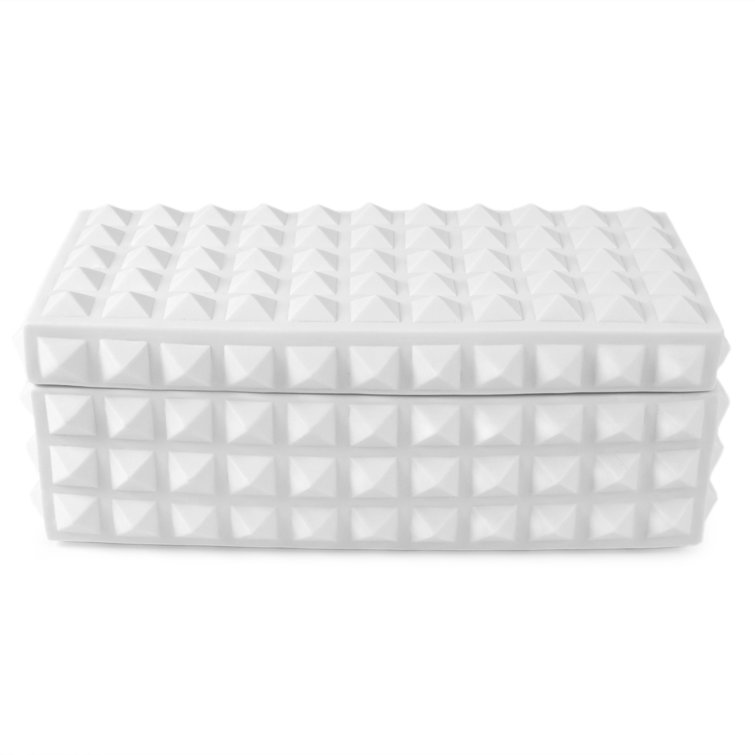 Charade Matte Porcelain Square Studded Lidded Box