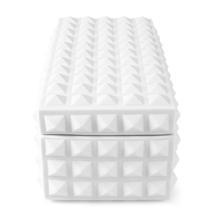 Charade Matte Porcelain Square Studded Lidded Box