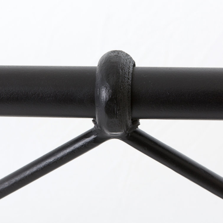 Black Twin Upholstered Metal Frame Bed with Headboard