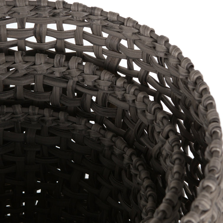 Natural Woven Round Recycled Plastic Basket Set