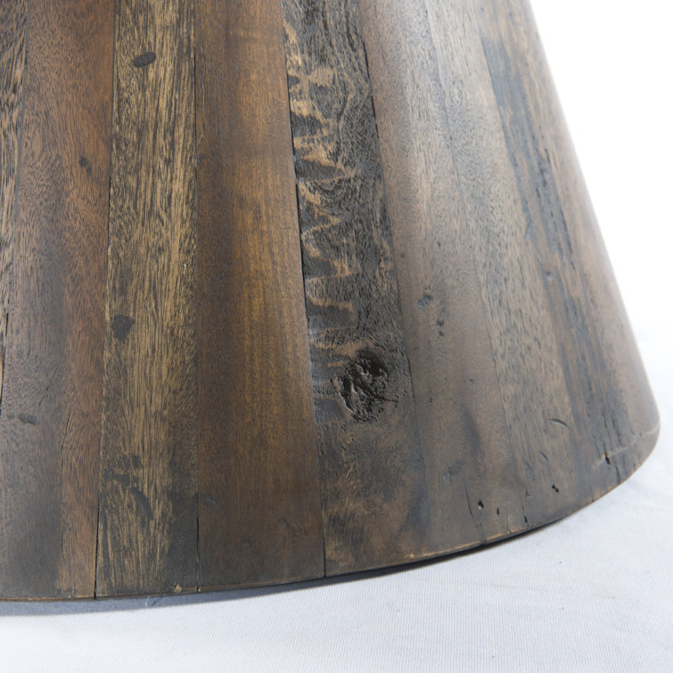 Reclaimed Wood & Marble Round Rustic Dining Table for Six
