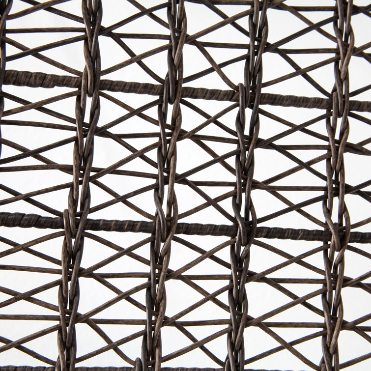 Brown Wicker and Iron Outdoor Dining Armchair