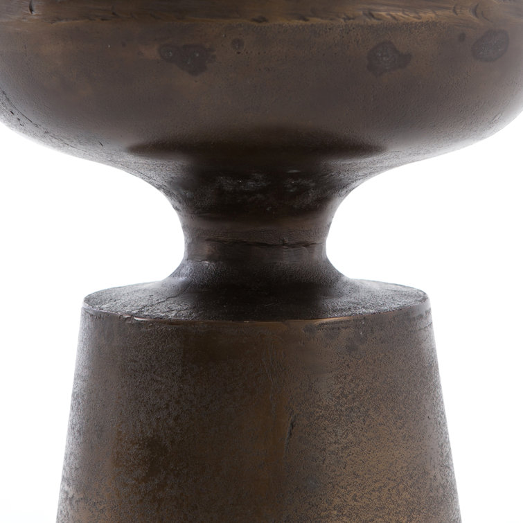 Cruz 14" Brown Cast Aluminum Round Side Table