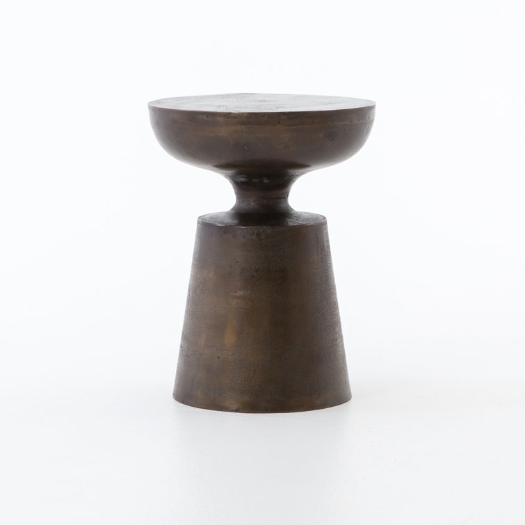 Cruz 14" Brown Cast Aluminum Round Side Table