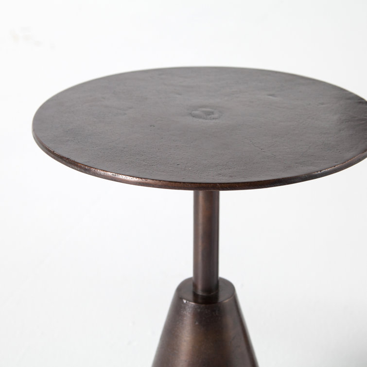 Antique Rust Aluminum Round Nesting End Tables Set