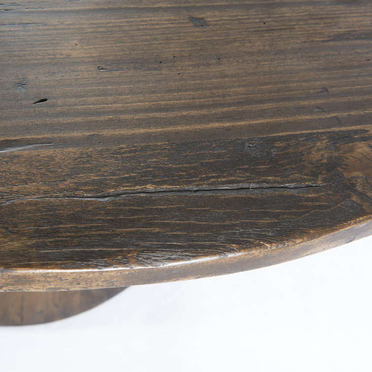 Reclaimed Wood & Marble Round Rustic Dining Table for Six