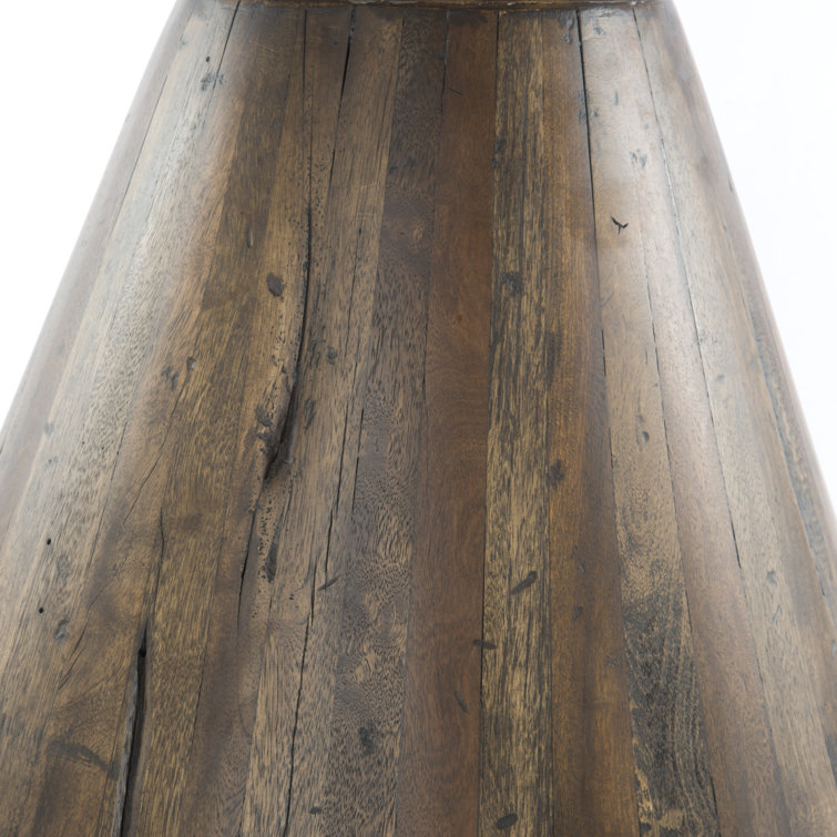 Reclaimed Wood & Marble Round Rustic Dining Table for Six