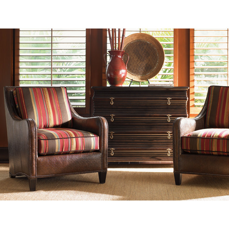 Elegant Ivory Coast Inspired 4-Drawer Brown Night Chest