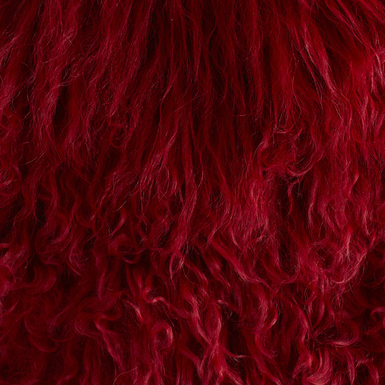 Luxurious Red Wool Square Throw Pillow Set