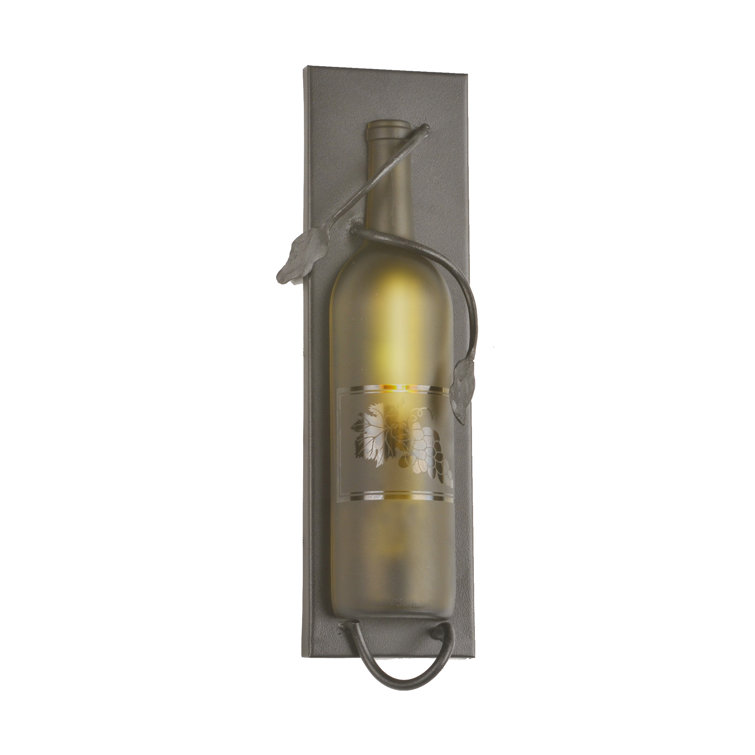 Tuscan Amber Glass & Textured Black Iron Wall Sconce