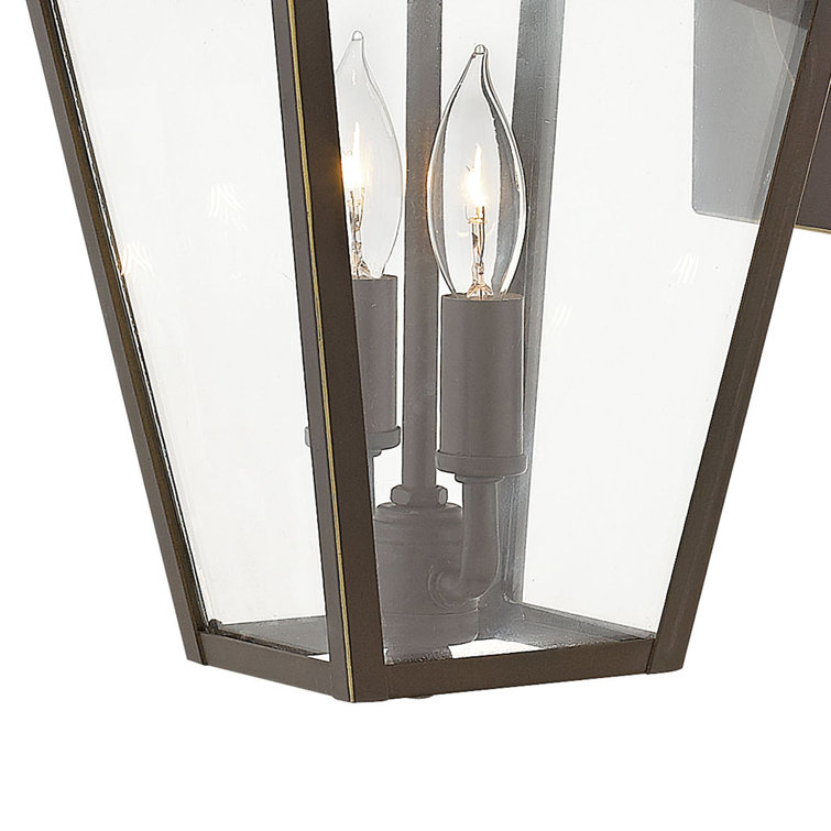 Classic Oil Rubbed Bronze 2-Light Outdoor Wall Sconce with Clear Glass