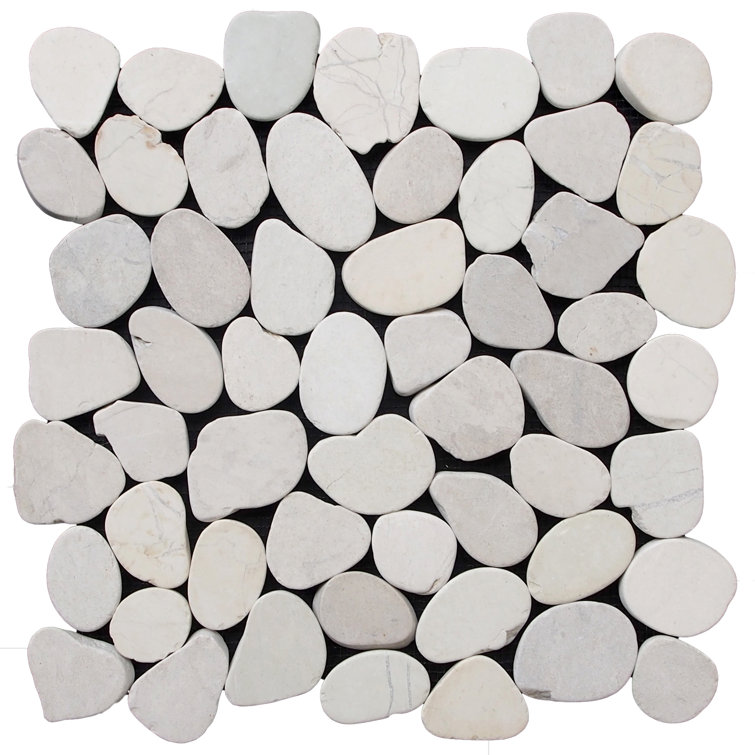 White Quartz Sliced Pebble Mosaic Tile for Walls and Floors