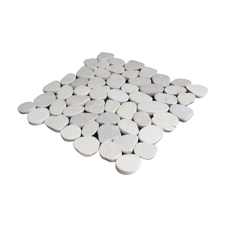 White Quartz Sliced Pebble Mosaic Tile for Walls and Floors